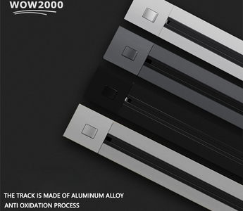 Modern track power socket with multiple outlets and USB ports, providing flexible and efficient power management for homes and offices, mounted on a sleek aluminum track for organized connectivity